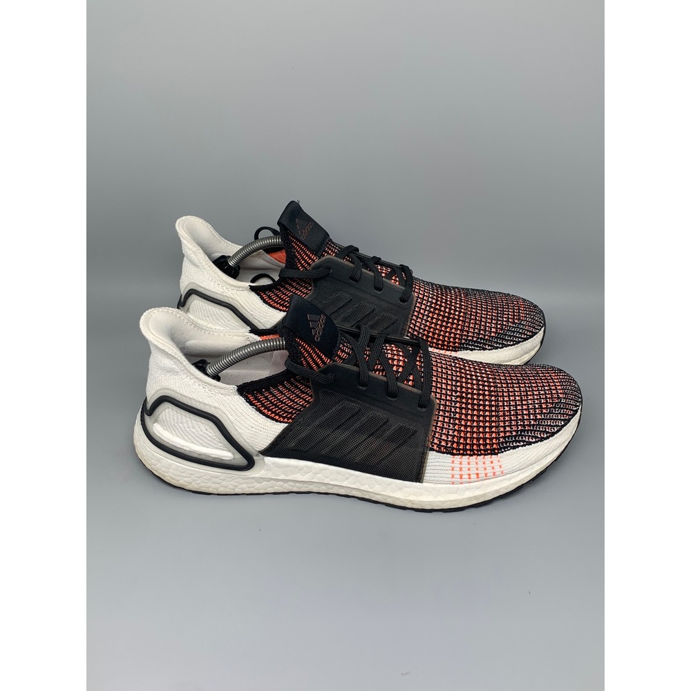 Adidas Ultraboost 19 Black Solar Red Running Shoes G27519 Men's Sz 12.5